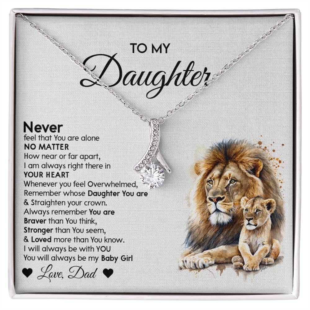 To My Daughter Alluring Beauty necklace - From Dad - Lion Gift idea for Daughter