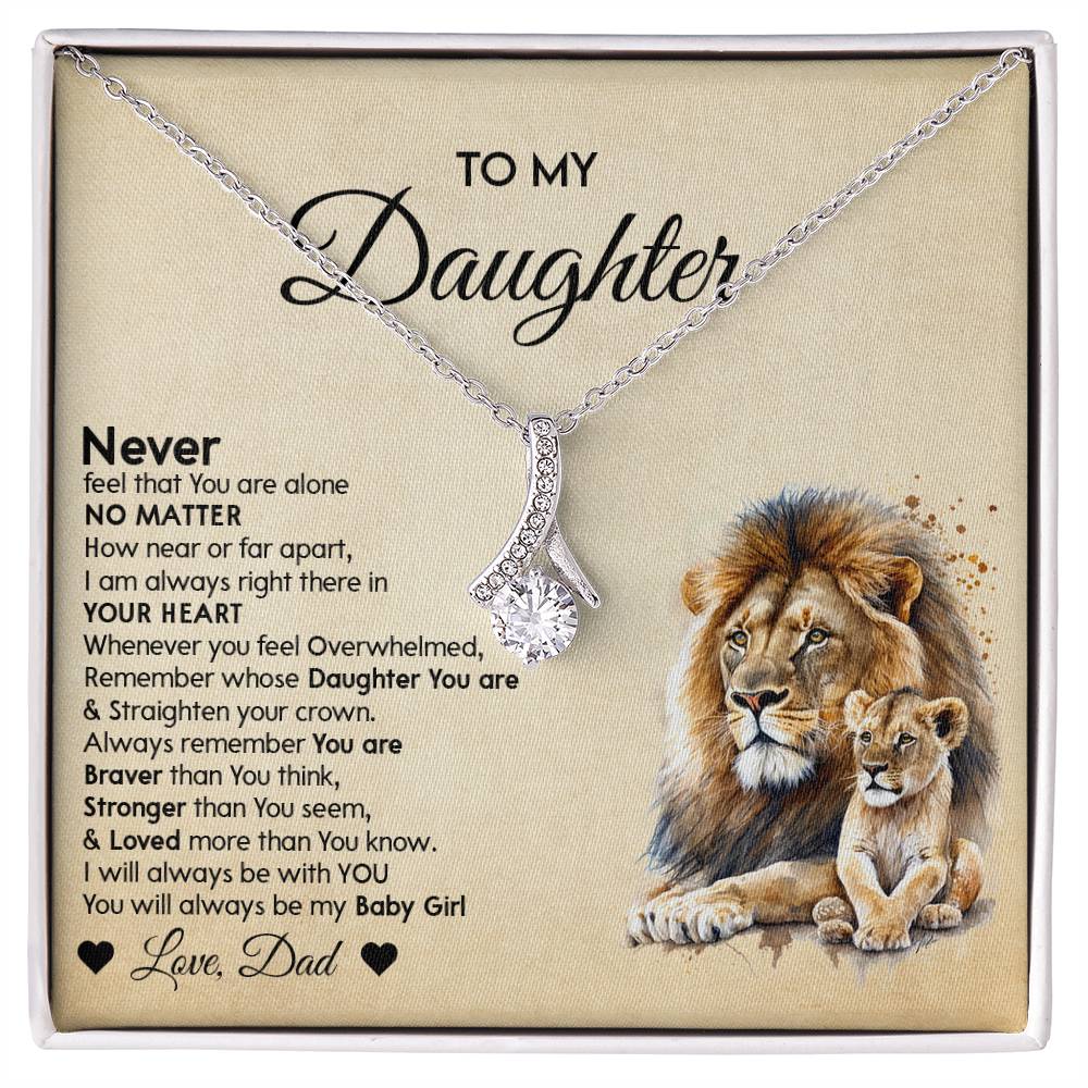 To My Daughter Alluring Beauty necklace - From Dad - Lion Gift for Daughter