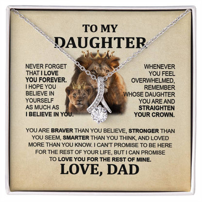 Gift for Daughter - To My Daughter Alluring Beauty necklace - From Dad - Lion