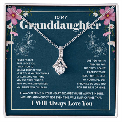 Alluring Beauty Necklace with 'To My Granddaughter' Message - Perfect Christmas Gift