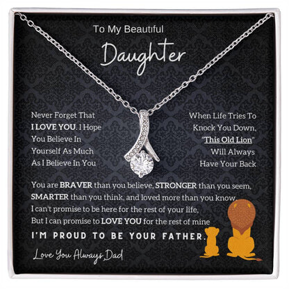 To My Daughter Alluring Beauty necklace - From Dad - Lion