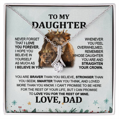 Lion Gift for Daughter - To My Daughter Alluring Beauty necklace - From Dad