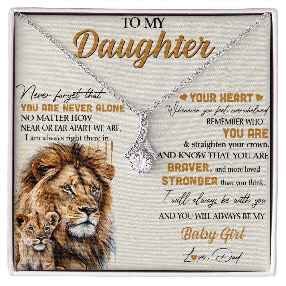 Lion Gift for Daughter - To My Daughter Alluring Beauty necklace From Dad