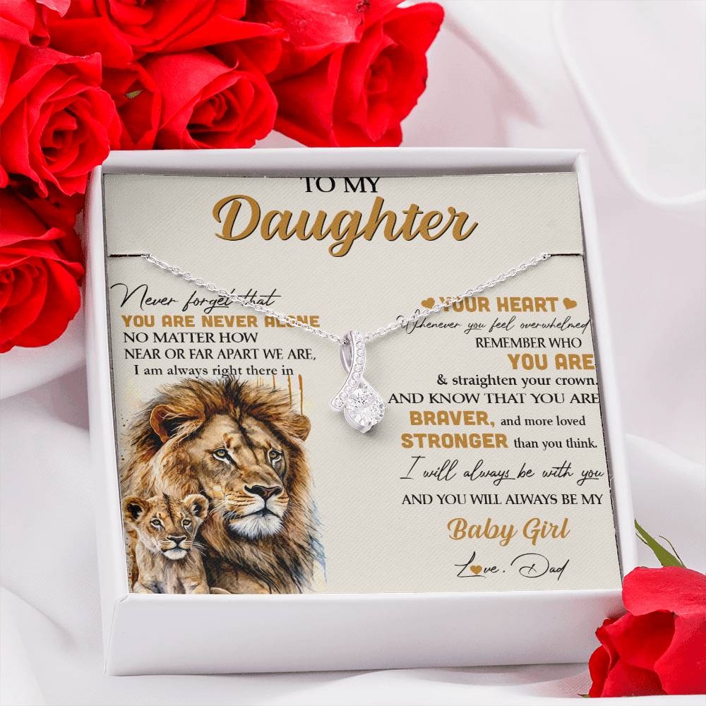 Lion Gift for Daughter - To My Daughter Alluring Beauty necklace From Dad