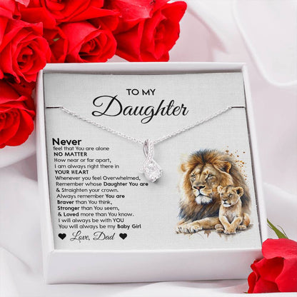 To My Daughter Alluring Beauty necklace - From Dad - Lion Gift idea for Daughter