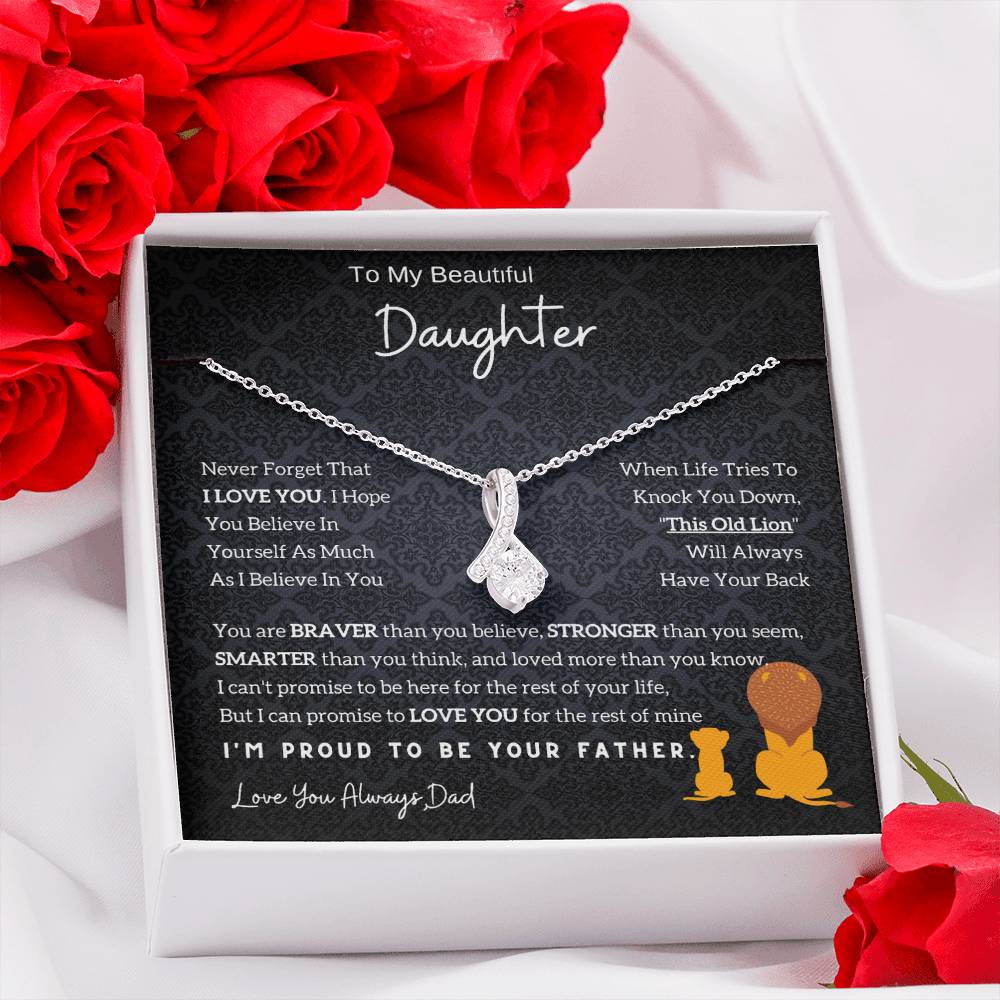 To My Daughter Alluring Beauty necklace - From Dad - Lion