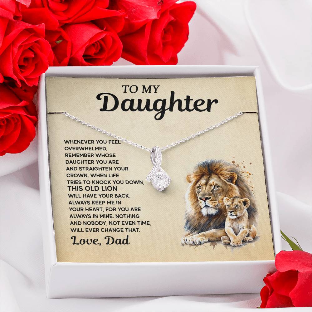 To My Daughter Alluring Beauty necklace - From Dad - Lion Gift idea for Daughter