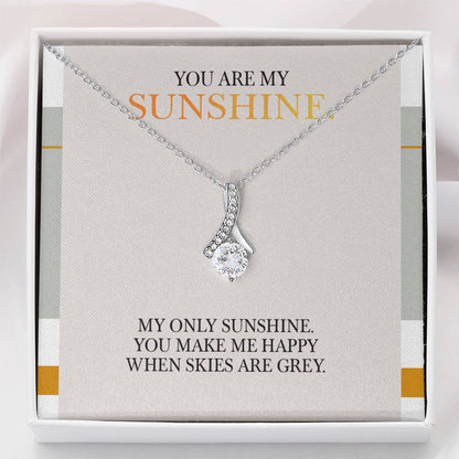 Alluring Beauty Necklace - You Are My Sunshine Message, Christmas Gift for Granddaughter