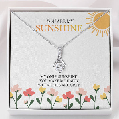 Alluring Beauty Necklace with 'You Are My Sunshine' Message - Christmas Gift for Granddaughter