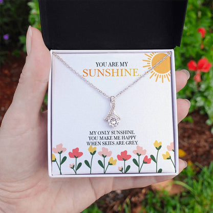 Alluring Beauty Necklace with 'You Are My Sunshine' Message - Christmas Gift for Granddaughter