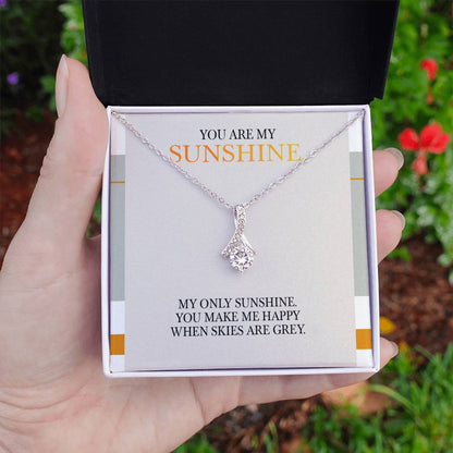 Alluring Beauty Necklace - You Are My Sunshine Message, Christmas Gift for Granddaughter