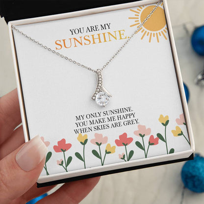 Alluring Beauty Necklace with 'You Are My Sunshine' Message - Christmas Gift for Granddaughter