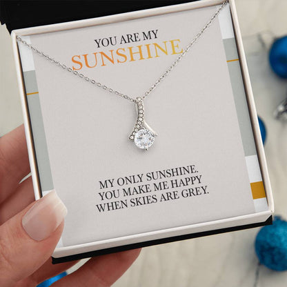 Alluring Beauty Necklace - You Are My Sunshine Message, Christmas Gift for Granddaughter