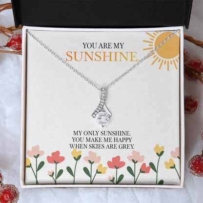 Alluring Beauty Necklace with 'You Are My Sunshine' Message - Christmas Gift for Granddaughter