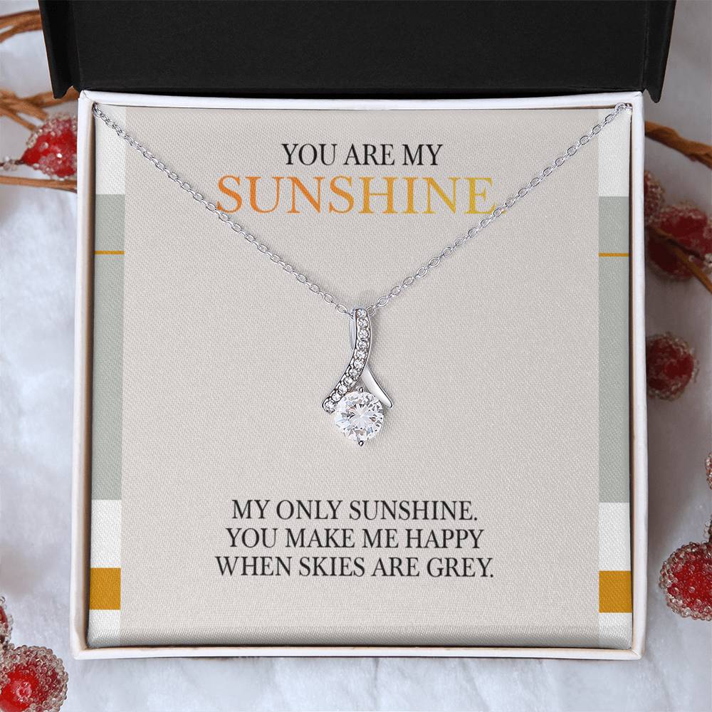 Alluring Beauty Necklace - You Are My Sunshine Message, Christmas Gift for Granddaughter