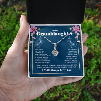 Alluring Beauty Necklace with 'To My Granddaughter' Message - Perfect Christmas Gift