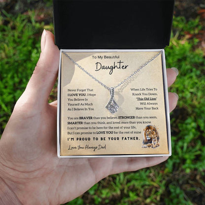 To My Daughter Alluring Beauty Necklace From Dad - Lion - Gift Idea For Daughter