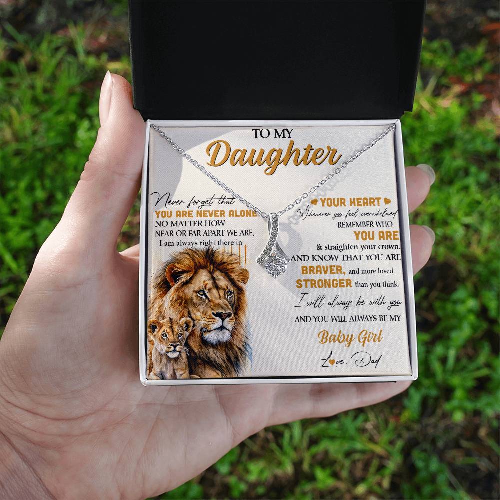 Lion Gift for Daughter - To My Daughter Alluring Beauty necklace From Dad