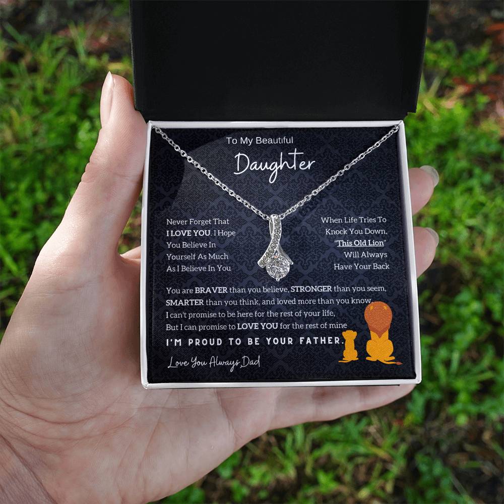 To My Daughter Alluring Beauty necklace - From Dad - Lion