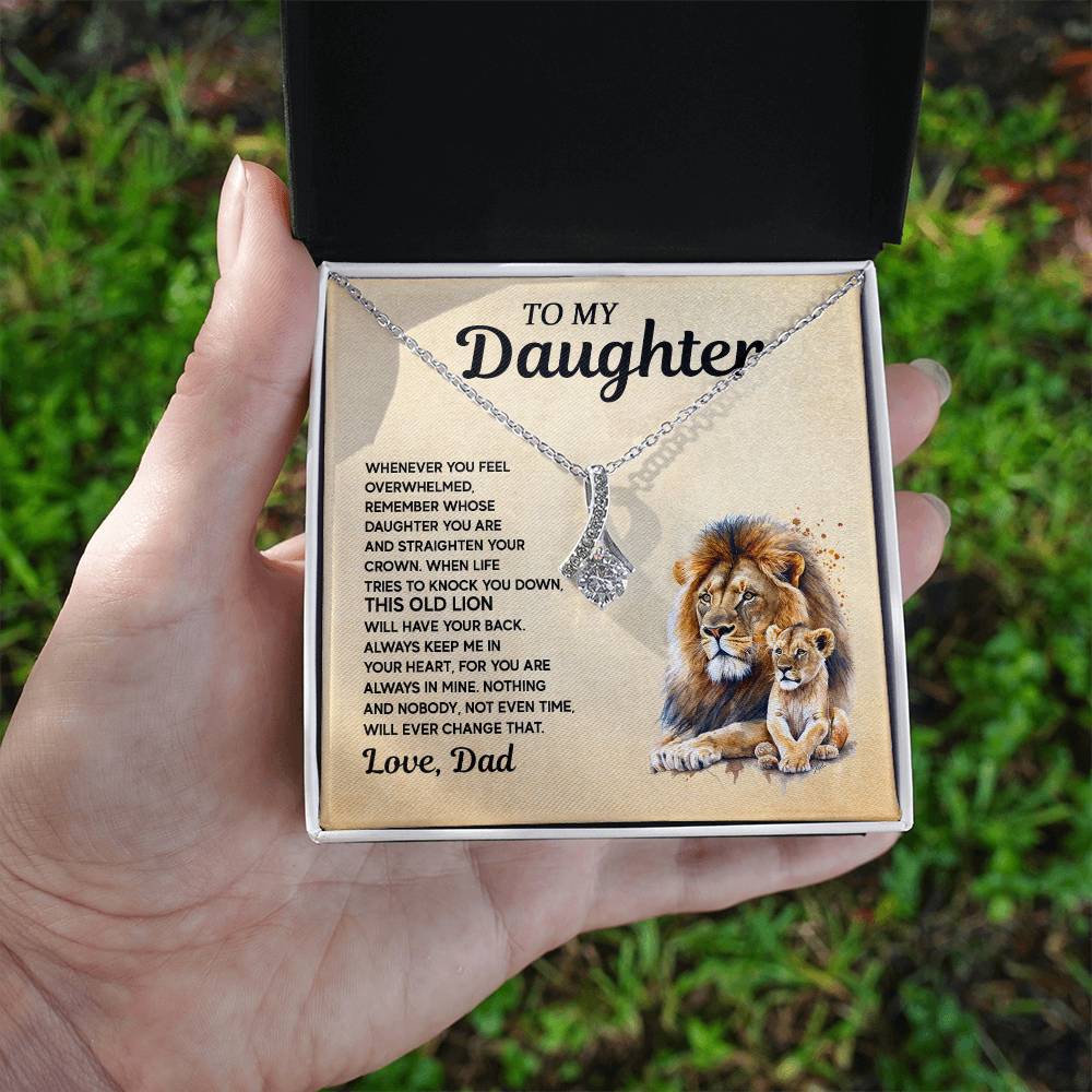 To My Daughter Alluring Beauty necklace - From Dad - Lion Gift idea for Daughter