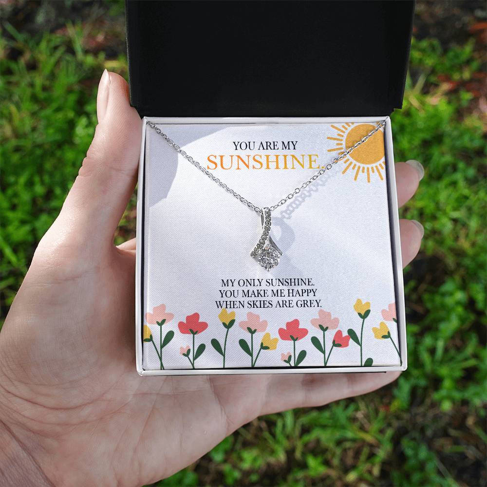 Alluring Beauty Necklace with 'You Are My Sunshine' Message - Christmas Gift for Granddaughter