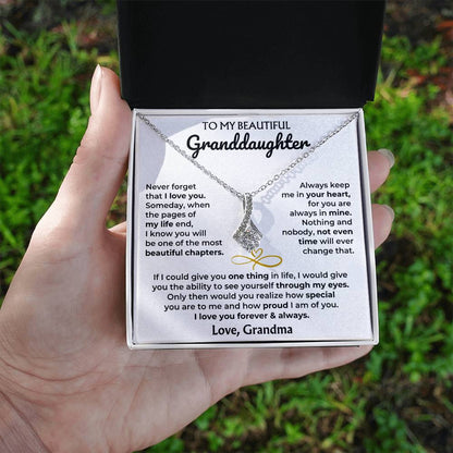 Alluring Beauty Necklace with 'To My Granddaughter' Message - Heartfelt Gift for Granddaughter