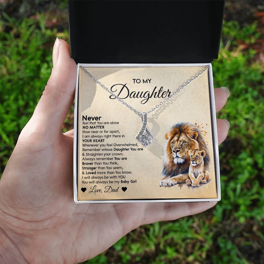 To My Daughter Alluring Beauty necklace - From Dad - Lion Gift for Daughter