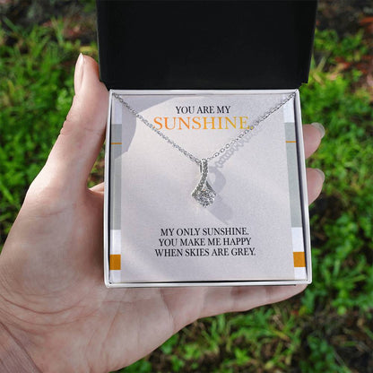 Alluring Beauty Necklace - You Are My Sunshine Message, Christmas Gift for Granddaughter