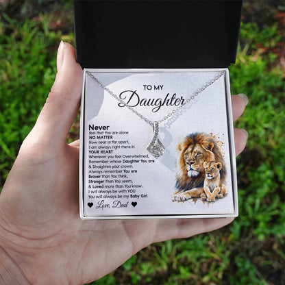 To My Daughter Alluring Beauty necklace - From Dad - Lion Gift idea for Daughter