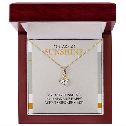 Alluring Beauty Necklace - You Are My Sunshine Message, Christmas Gift for Granddaughter