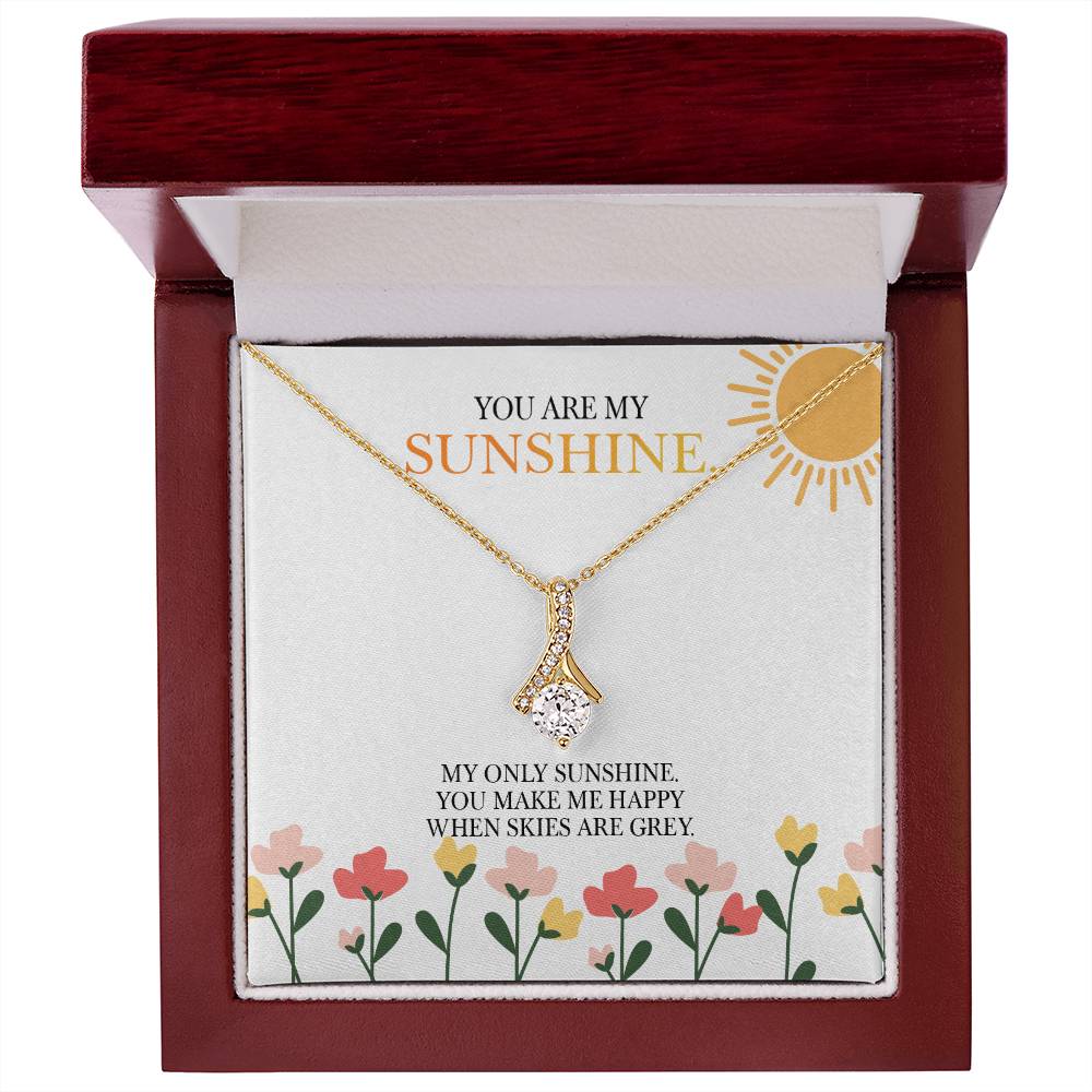 Alluring Beauty Necklace with 'You Are My Sunshine' Message - Christmas Gift for Granddaughter