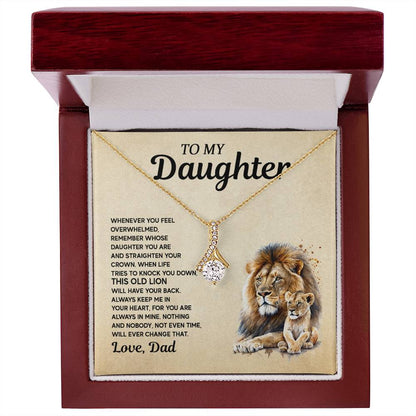 To My Daughter Alluring Beauty necklace - From Dad - Lion Gift idea for Daughter