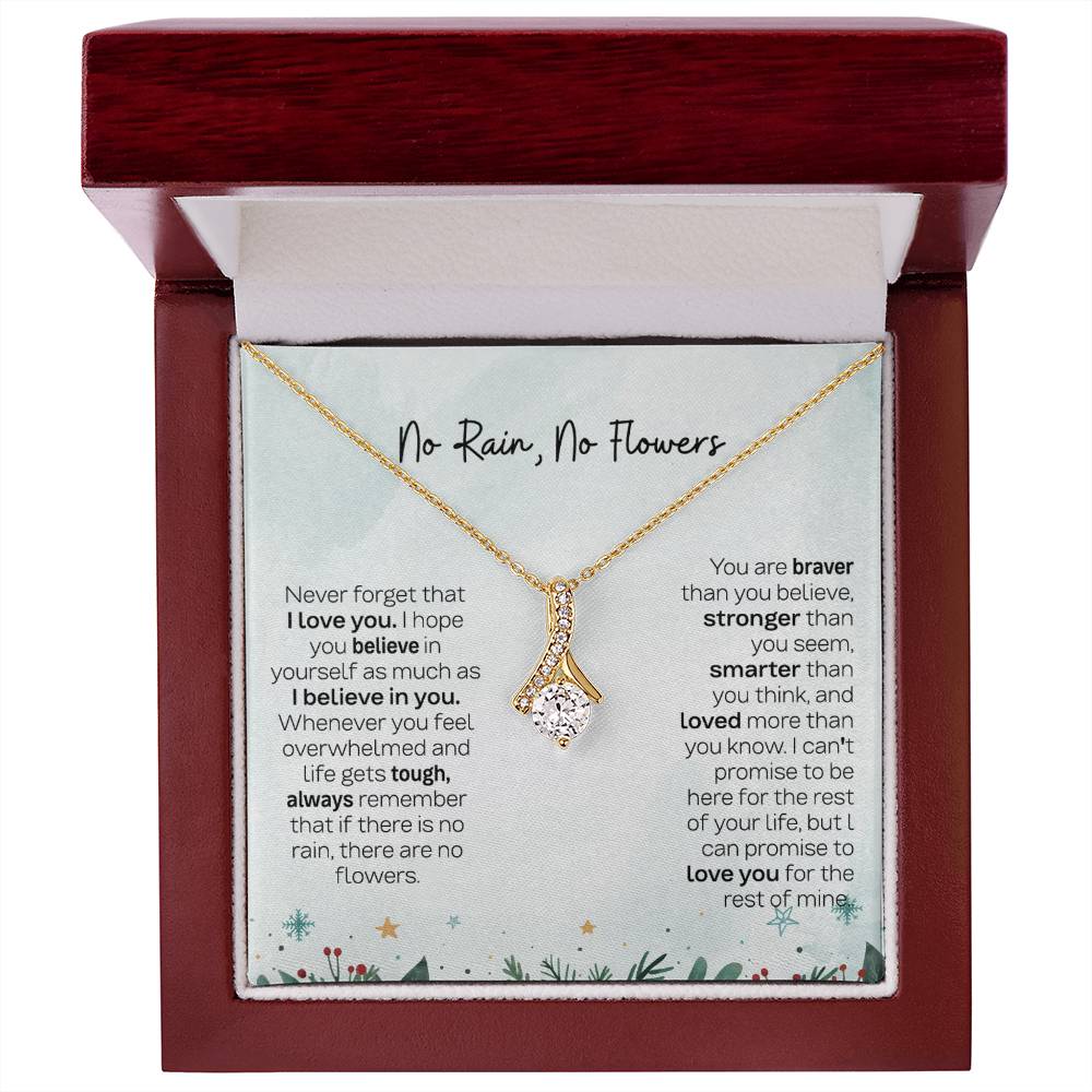 No Rain, No Flowers Necklace - Gift For Daughter From Mom