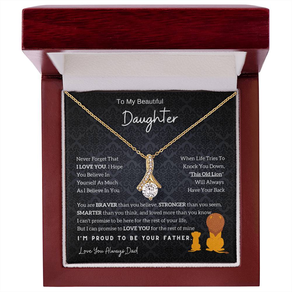 To My Daughter Alluring Beauty necklace - From Dad - Lion