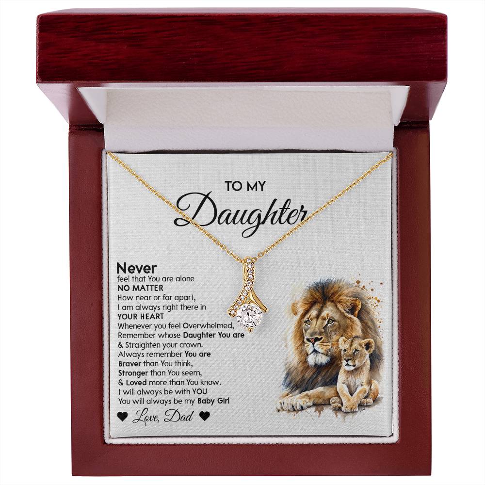 To My Daughter Alluring Beauty necklace - From Dad - Lion Gift idea for Daughter