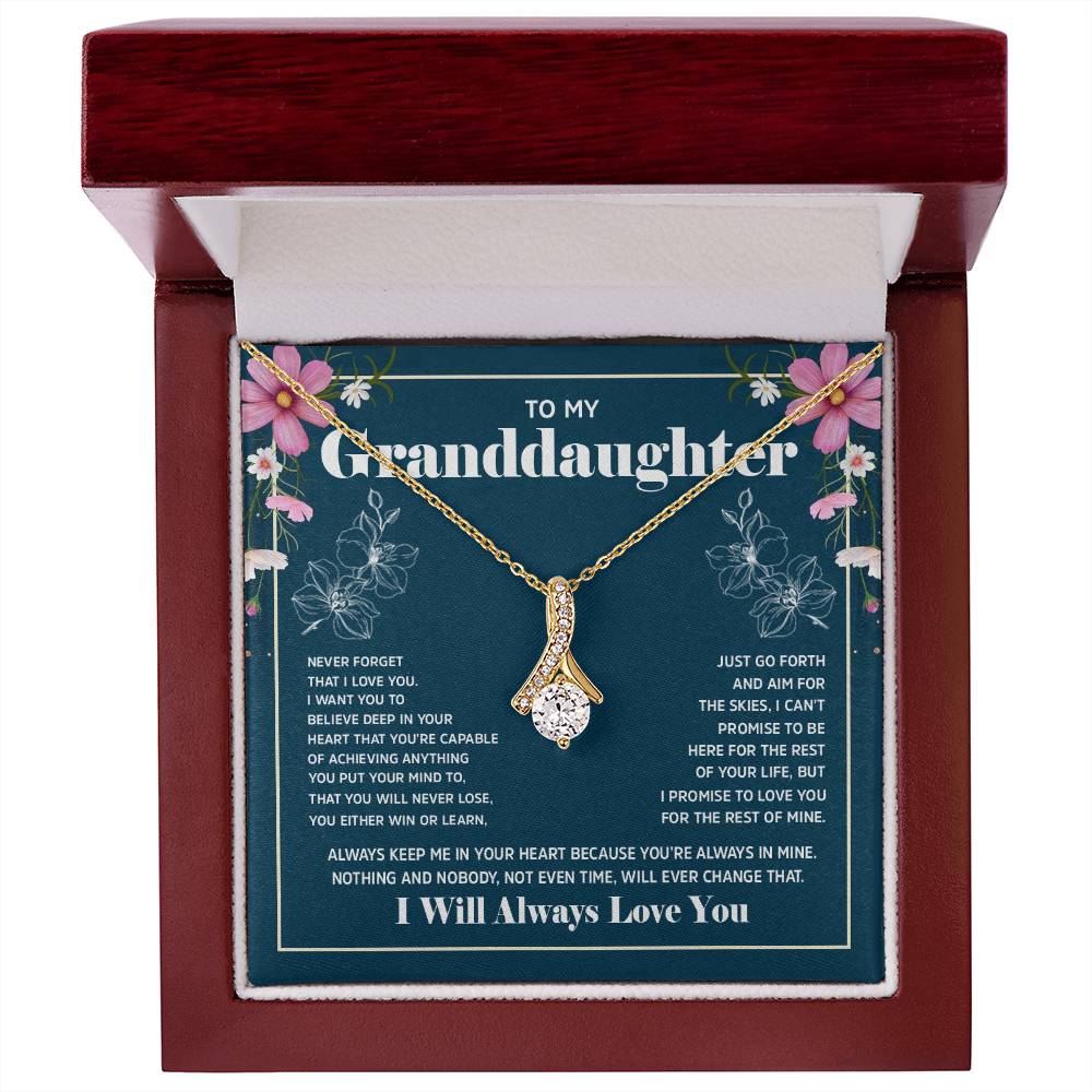 Alluring Beauty Necklace with 'To My Granddaughter' Message - Perfect Christmas Gift