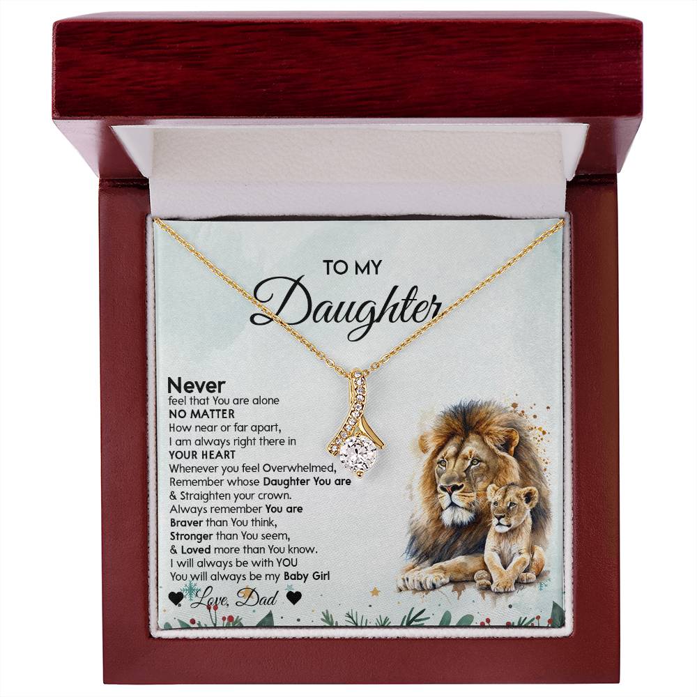 To My Daughter Alluring Beauty necklace - From Dad - Lion Christmas Gift idea for Daughter