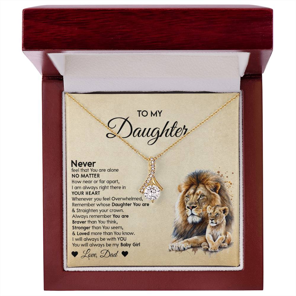 To My Daughter Alluring Beauty necklace - From Dad - Lion Gift for Daughter