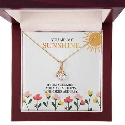 Alluring Beauty Necklace with 'You Are My Sunshine' Message - Christmas Gift for Granddaughter