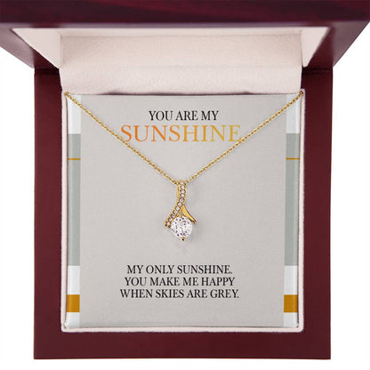 Alluring Beauty Necklace - You Are My Sunshine Message, Christmas Gift for Granddaughter