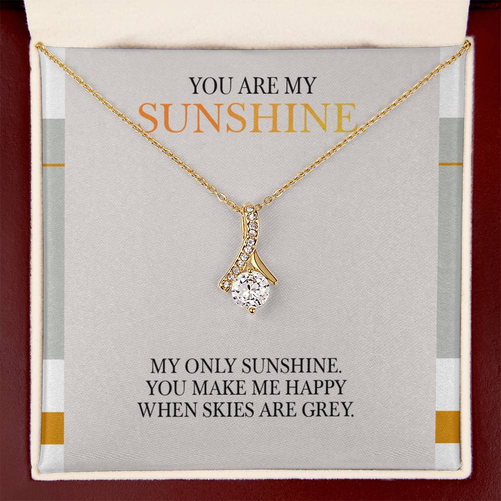 Alluring Beauty Necklace - You Are My Sunshine Message, Christmas Gift for Granddaughter