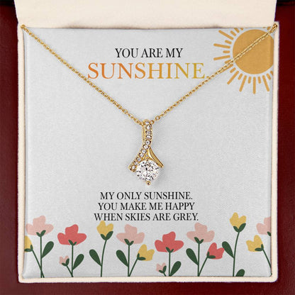 Alluring Beauty Necklace with 'You Are My Sunshine' Message - Christmas Gift for Granddaughter