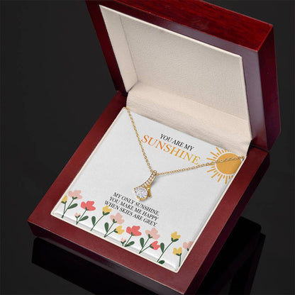 Alluring Beauty Necklace with 'You Are My Sunshine' Message - Christmas Gift for Granddaughter