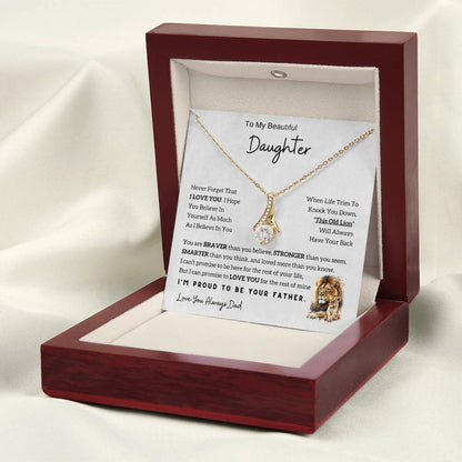 To My Daughter Alluring Beauty necklace - From Dad - Lion  Christmas Gift idea for Daughter