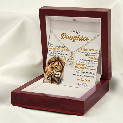 Lion Gift for Daughter - To My Daughter Alluring Beauty necklace From Dad