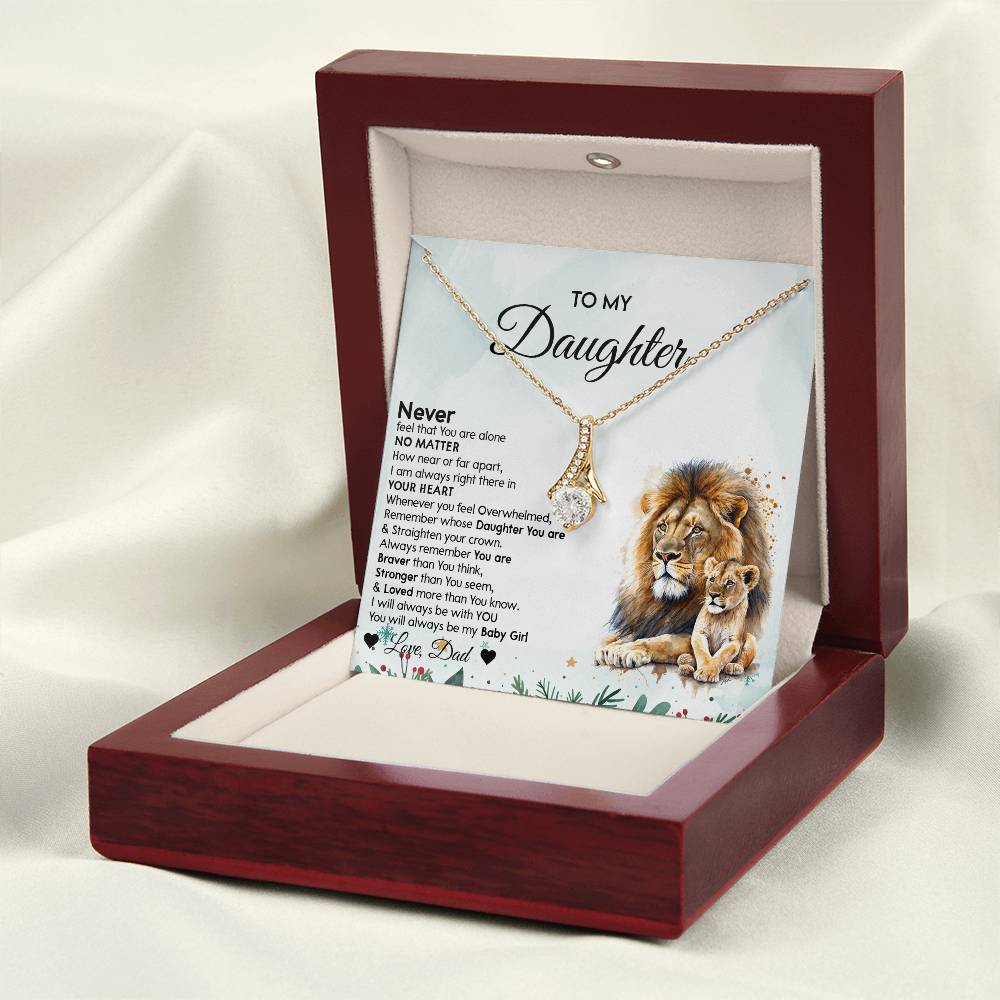 To My Daughter Alluring Beauty necklace - From Dad - Lion Christmas Gift idea for Daughter