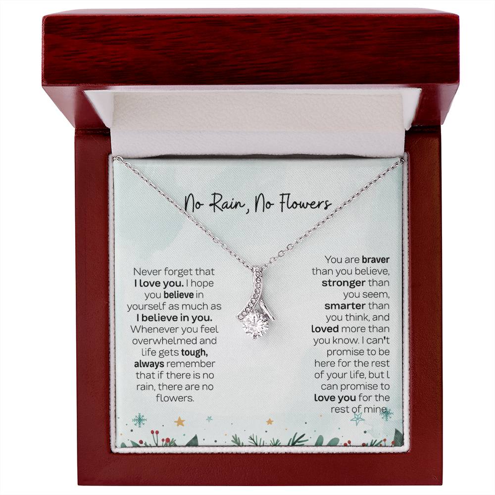 No Rain, No Flowers Necklace - Gift For Daughter From Mom