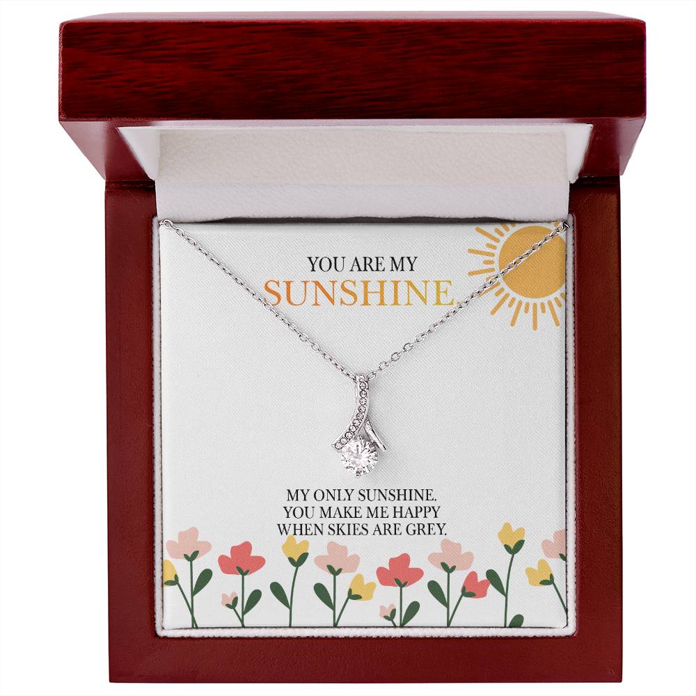 Alluring Beauty Necklace with 'You Are My Sunshine' Message - Christmas Gift for Granddaughter