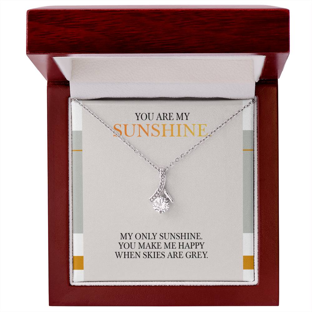 Alluring Beauty Necklace - You Are My Sunshine Message, Christmas Gift for Granddaughter