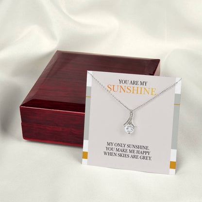 Alluring Beauty Necklace - You Are My Sunshine Message, Christmas Gift for Granddaughter